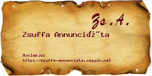 Zsuffa Annunciáta névjegykártya